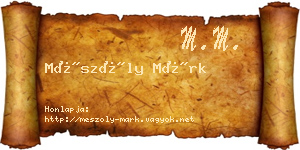 Mészöly Márk névjegykártya